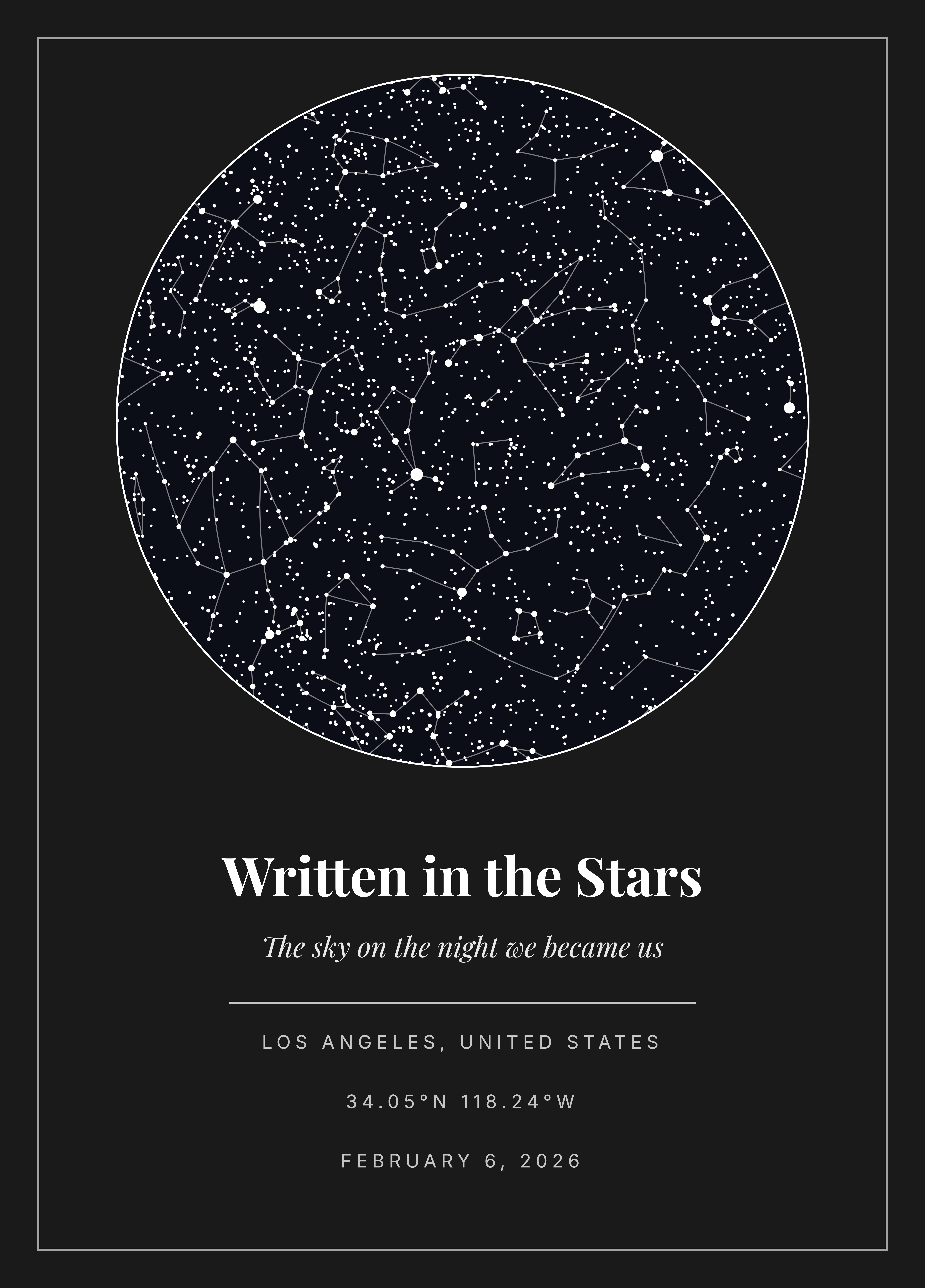 Single Star Map print preview